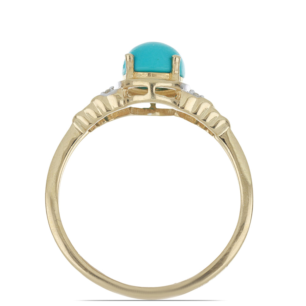 Goldplattierter Silberring mit Dornröschen Türkis und weißem Topas