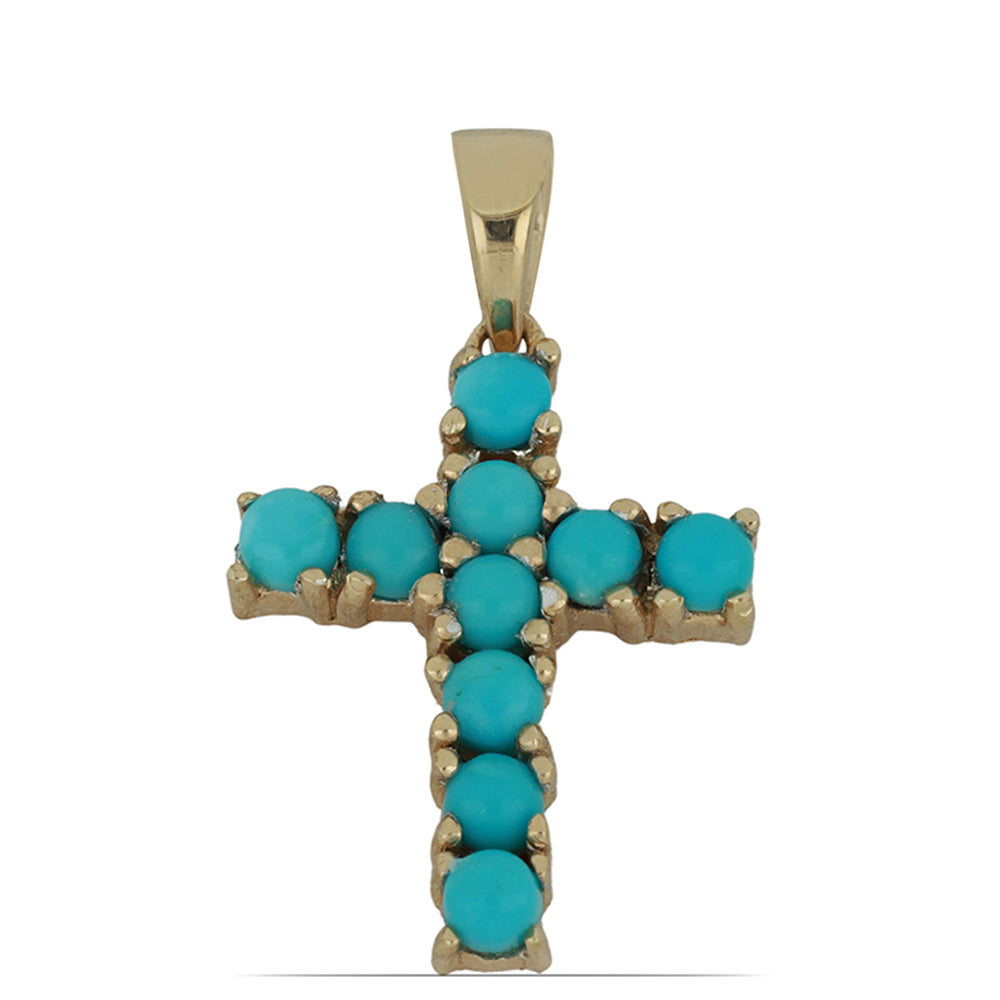 Goldplattierter Silberanhänger mit Dornröschen Türkis 1 