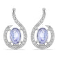 Silberohrringe mit Tansanit und weißem Topas