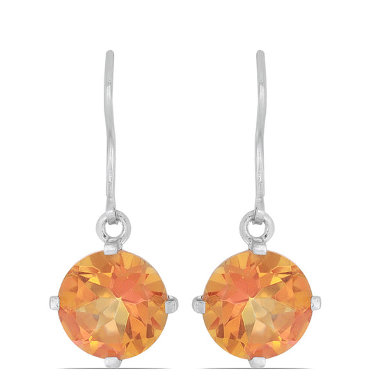 Silberohrringe mit Padparadscha Quarz