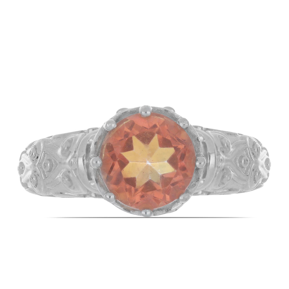 Silberring mit Padparadscha Quarz 3 