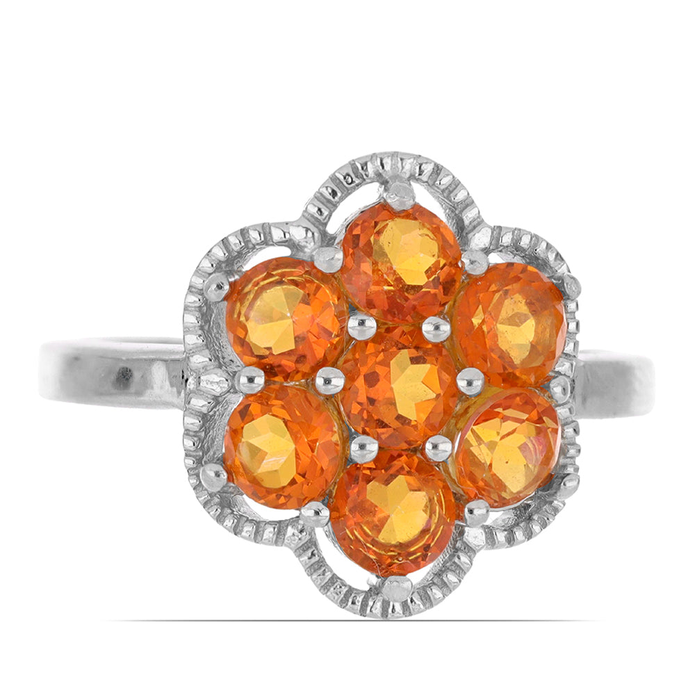 Silberring mit Padparadscha Quarz 2 