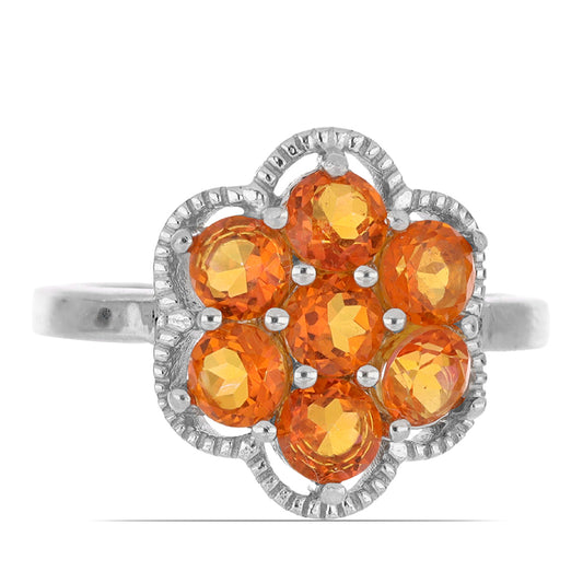 Silberring mit Padparadscha Quarz