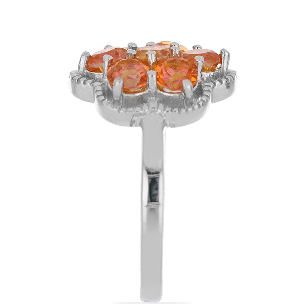 Silberring mit Padparadscha Quarz 3 