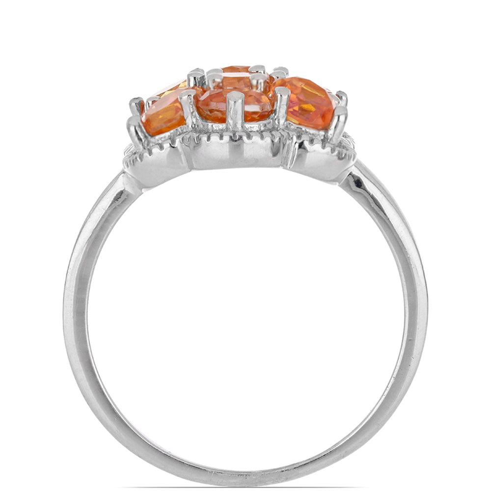 Silberring mit Padparadscha Quarz 4 