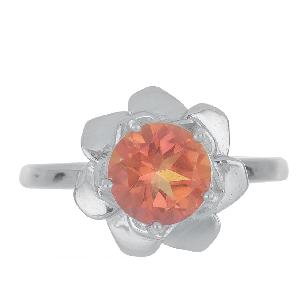 Silberring mit Padparadscha Quarz 1 