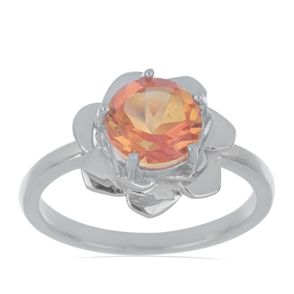 Silberring mit Padparadscha Quarz 3 