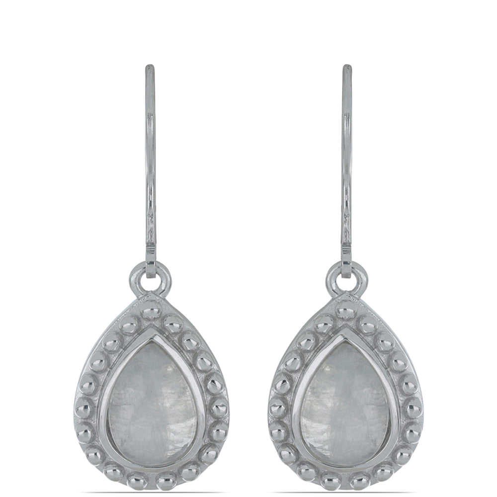 Silberohrringe mit Regenbogenmondstein