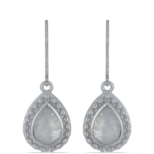 Silberohrringe mit Regenbogenmondstein