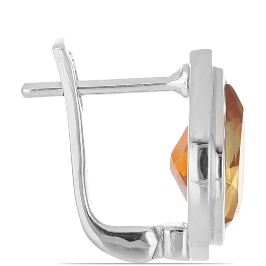 Silberohrringe mit Padparadscha Quarz