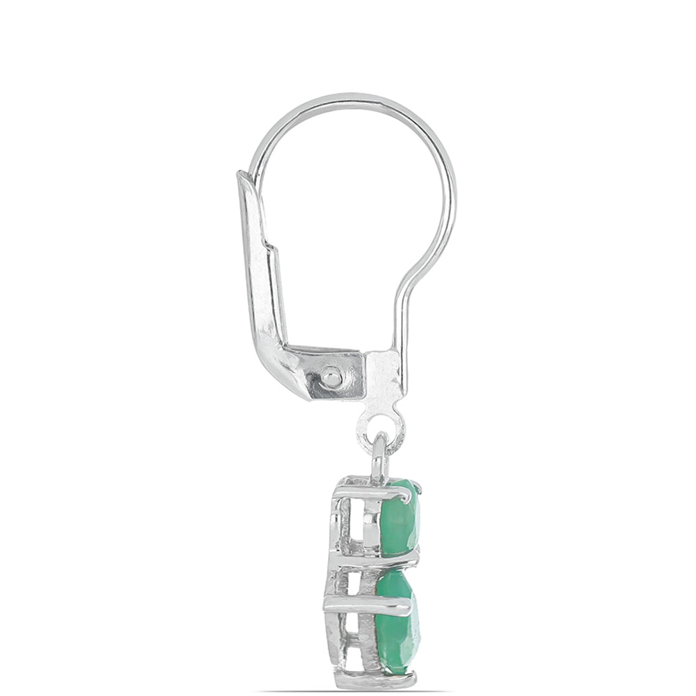 Silberohrringe mit brasilianischem Smaragd 2 