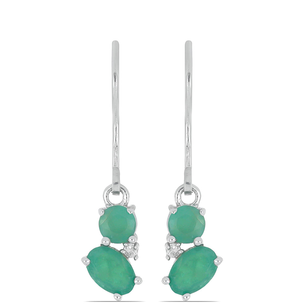 Silberohrringe mit brasilianischem Smaragd