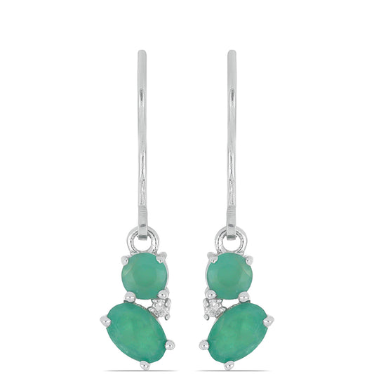 Silberohrringe mit brasilianischem Smaragd