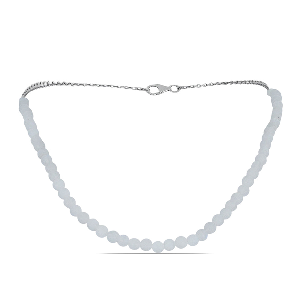 Silberhalskette mit Regenbogenmondstein 1 