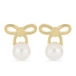 Goldplattierte Silberohrringe mit weißer Süßwasserperle
