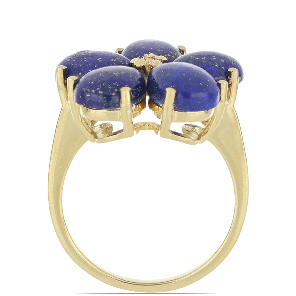 Goldplattierter Silberring mit Lapislazuli aus Badakhshan