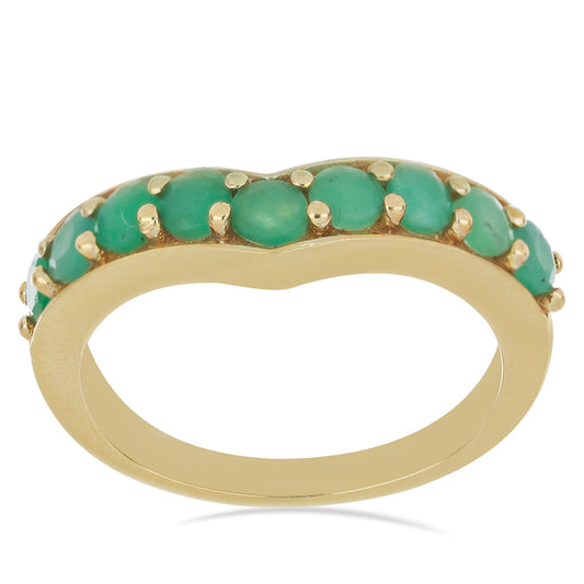 Goldplattierter Silberring mit brasilianischem Smaragd