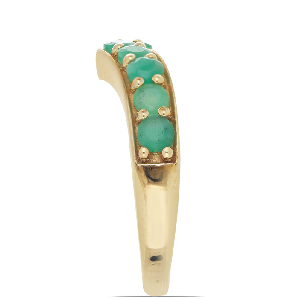 Goldplattierter Silberring mit brasilianischem Smaragd 3 