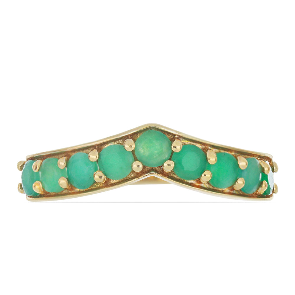 Goldplattierter Silberring mit brasilianischem Smaragd 1 