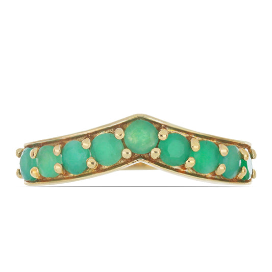 Goldplattierter Silberring mit brasilianischem Smaragd