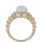 Goldplattierter Silberring mit weißer Süßwasserperle