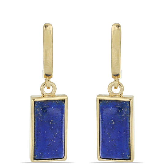 Goldplattierte Silberohrringe mit Lapislazuli aus Badakhshan