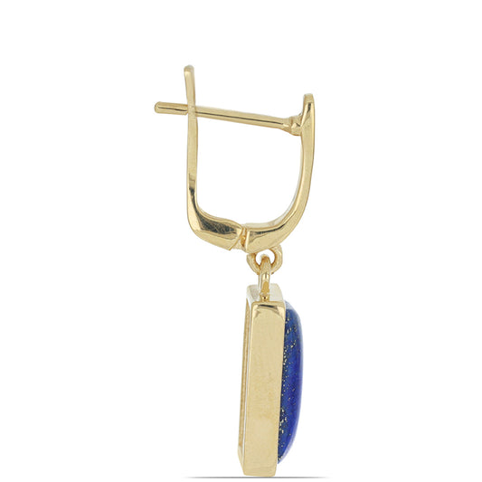 Goldplattierte Silberohrringe mit Lapislazuli aus Badakhshan