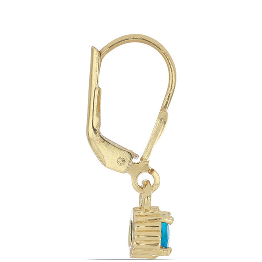 Goldplattierte Silberohrringe mit neon Apatit aus Sludyanka