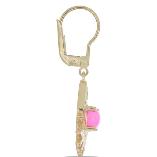 Goldplattierte Silberohrringe mit rosa Opal aus Lega Dembi