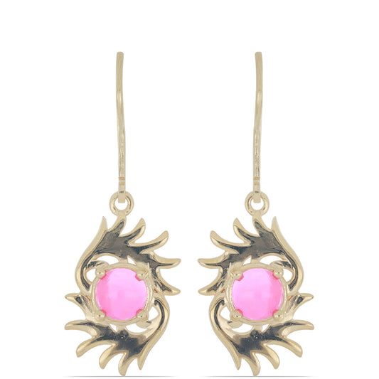Goldplattierte Silberohrringe mit rosa Opal aus Lega Dembi