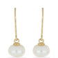 Goldplattierte Silberohrringe mit weißer Süßwasserperle