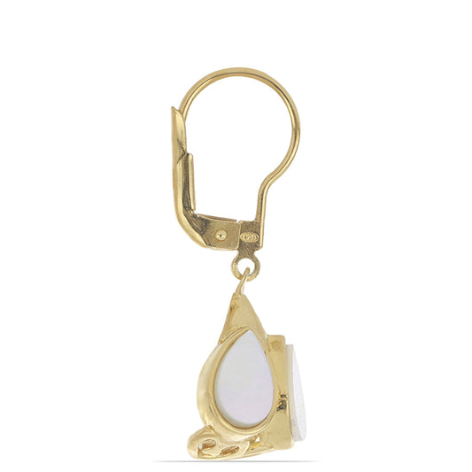 Goldplattierte Silberohrringe mit Perlmutt