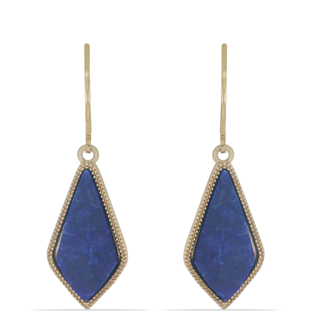 Goldplattierte Silberohrringe mit Lapislazuli aus Badakhshan 1 