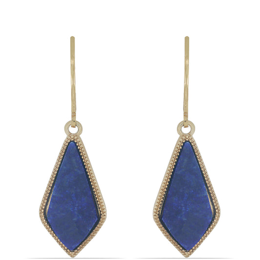 Goldplattierte Silberohrringe mit Lapislazuli aus Badakhshan