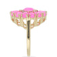 Goldplattierter Silberring mit rosa Opal aus Lega Dembi