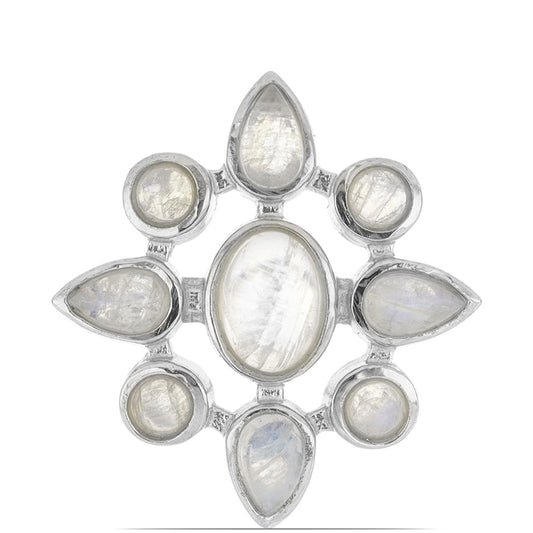 Silberring mit Regenbogenmondstein