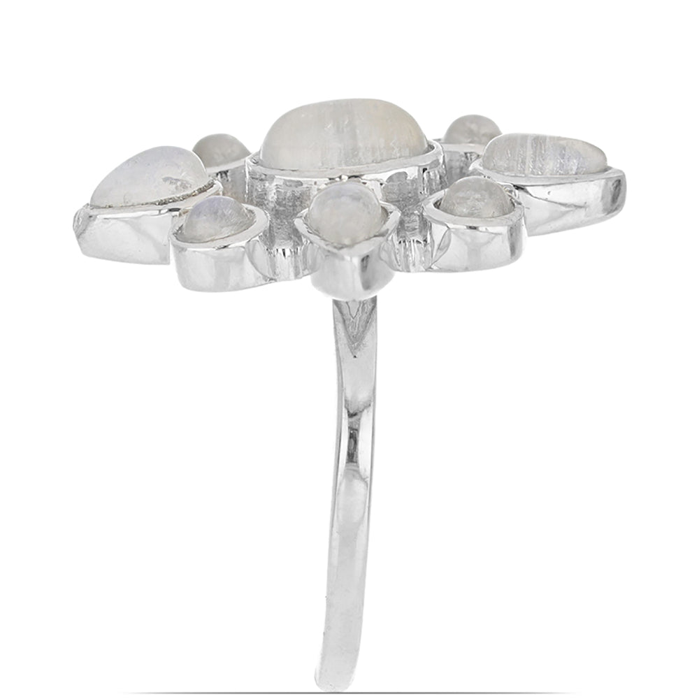 Silberring mit Regenbogenmondstein 2 