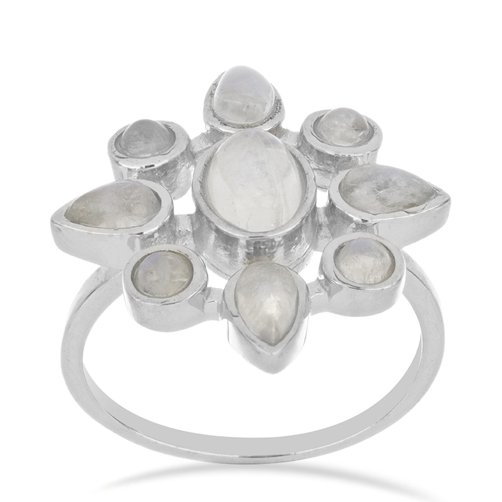 Silberring mit Regenbogenmondstein