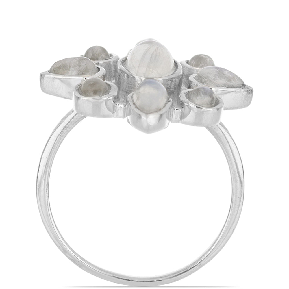 Silberring mit Regenbogenmondstein