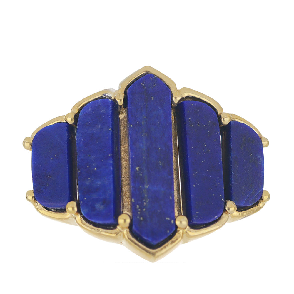 Goldplattierter Silberring mit Lapislazuli aus Badakhshan 1 