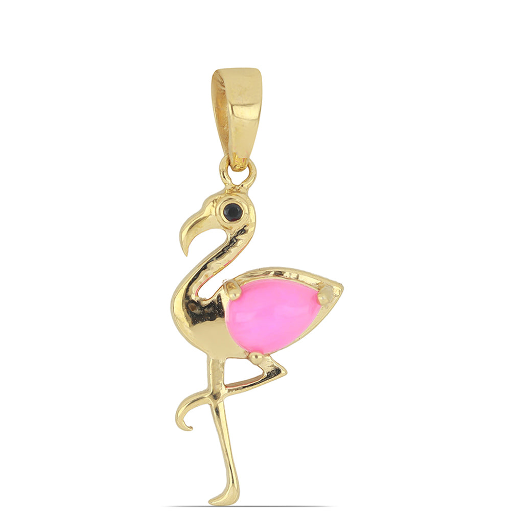 Goldplattierter Silberanhänger mit rosa Opal aus Lega Dembi und schwarzem Spinell aus Gorno Badakhshan