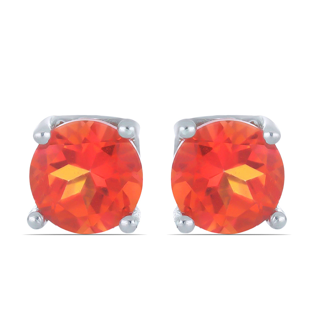 Silberohrringe mit Padparadscha Quarz 3 