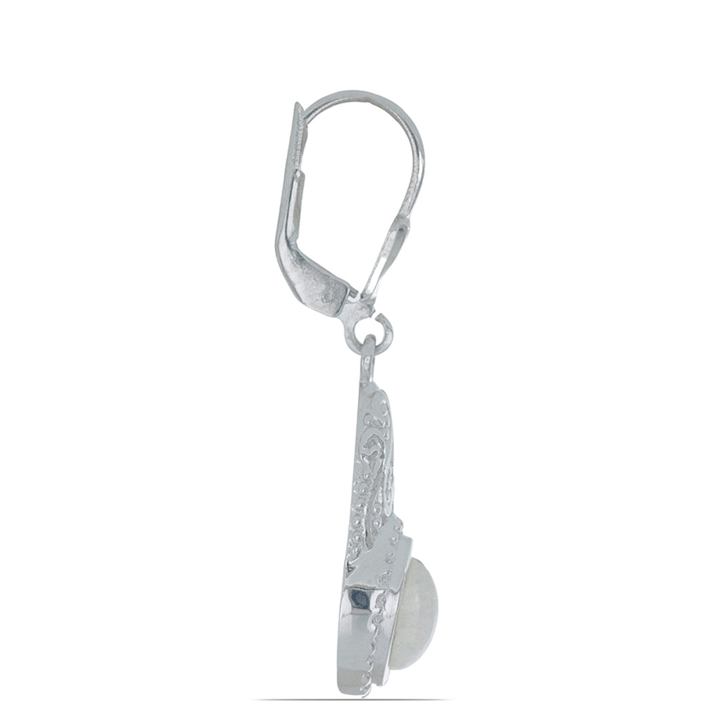 Silberohrringe mit Regenbogenmondstein 2 