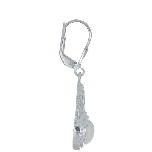 Silberohrringe mit Regenbogenmondstein