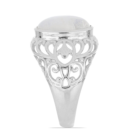 Silberring mit Regenbogenmondstein