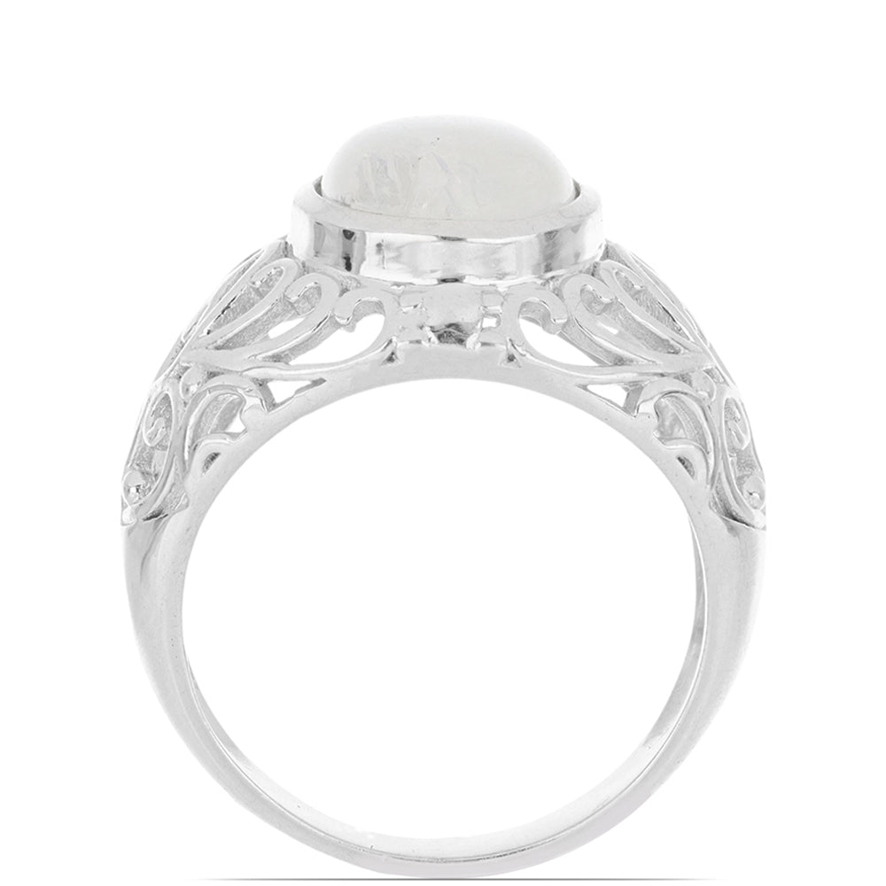 Silberring mit Regenbogenmondstein 4 