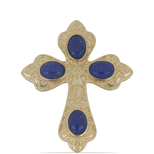 Goldplattierter Silberanhänger mit Lapislazuli aus Badakhshan