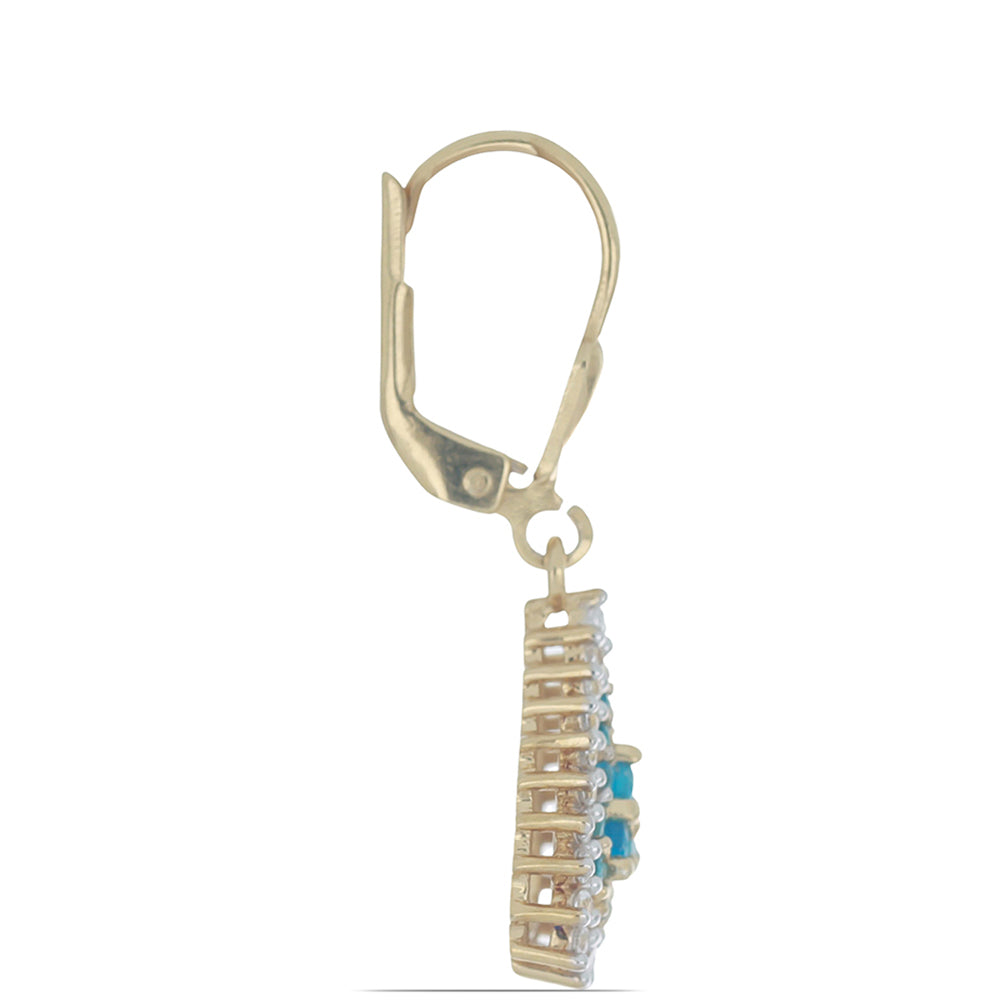 Goldplattierte Silberohrringe mit neon Apatit aus Sludyanka