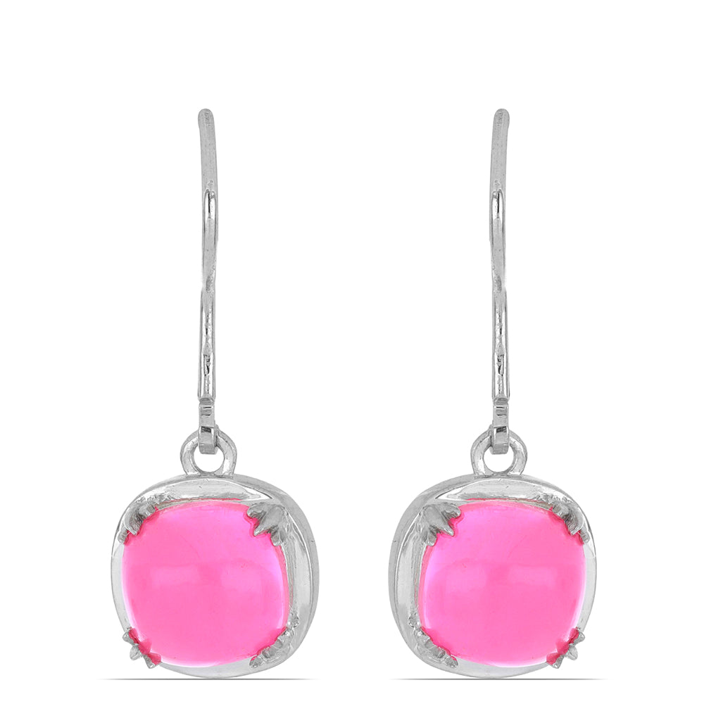 Silberohrringe mit rosa äthiopischem Opal aus Lega Dembi