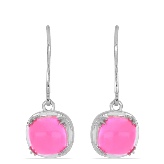 Silberohrringe mit rosa äthiopischem Opal aus Lega Dembi